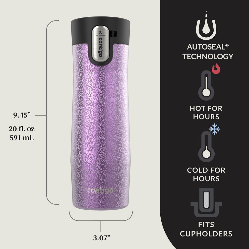 Contigo® West Loop 3.0 Stainless Steel Travel Mug with AUTOSEAL® Lid, 20oz, 2-Pack