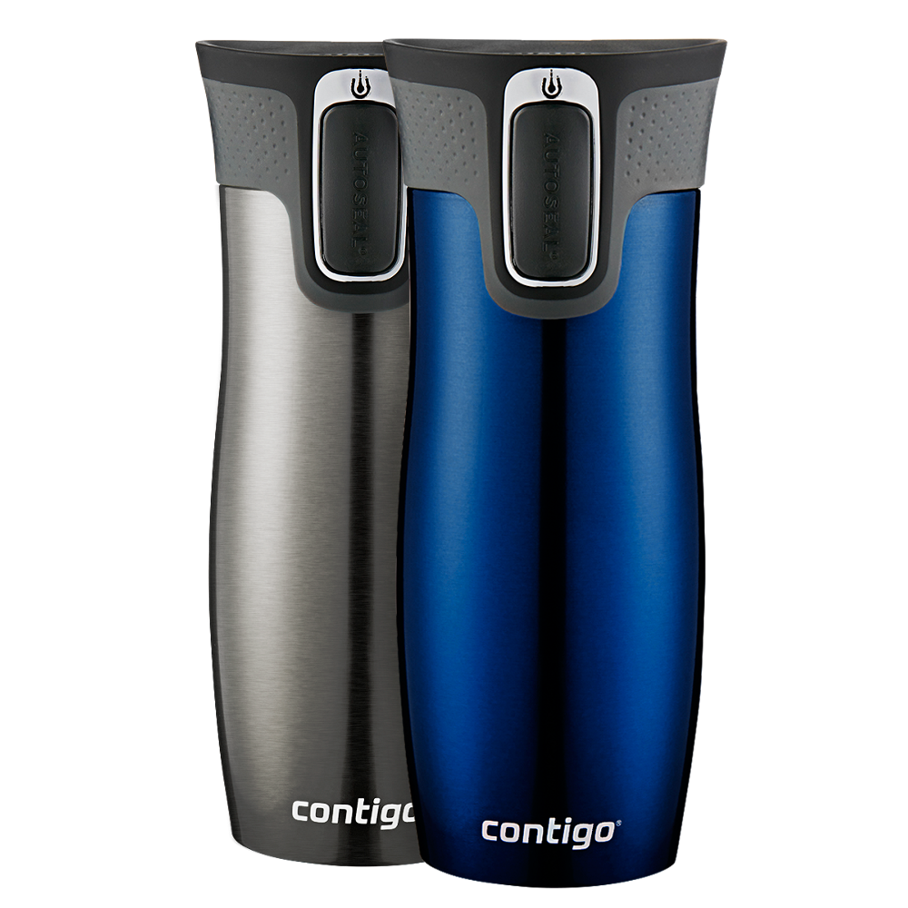 Contigo® West Loop 2.0 Stainless Steel Travel Mug with AUTOSEAL® Lid, 16oz, 2-Pack