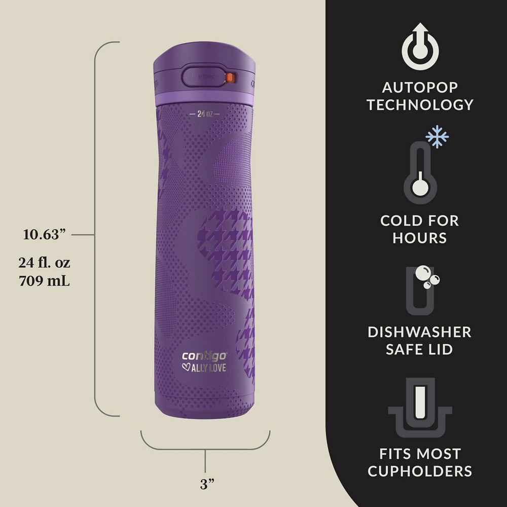 Contigo® x Ally Love Jackson Chill 2.0 Stainless Steel Water Bottle with AUTOPOP®  Lid, 24oz